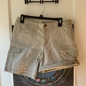 Women's Tan Cargo Shorts, 4